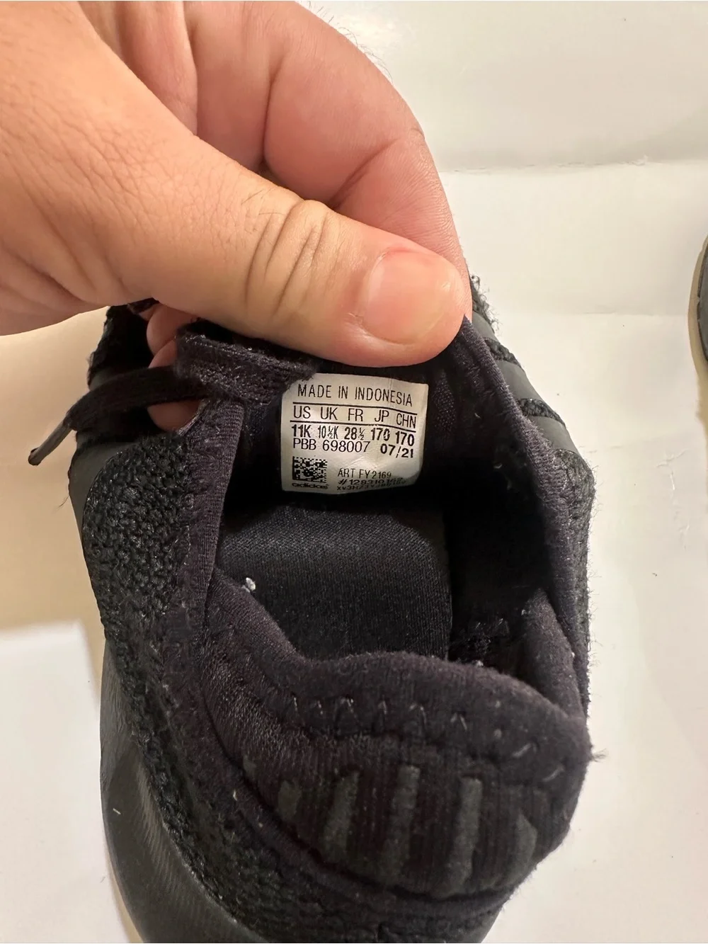 adidas Black Kids Sneakers with Knit Upper and Iconic Stripes